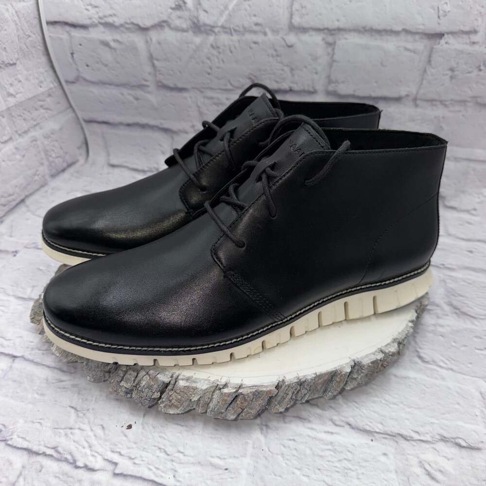 Cole Haan Mens Zerogrand Chukka Boot Size 12M Black White NWOB - Picture 11 of 15